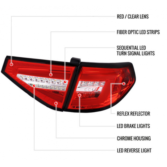 TAIL LIGHTS - PERFORMANCE SET TO SUIT SUBARU IMPREZA G3 5 DOOR HATCH 8/2007–2/2014