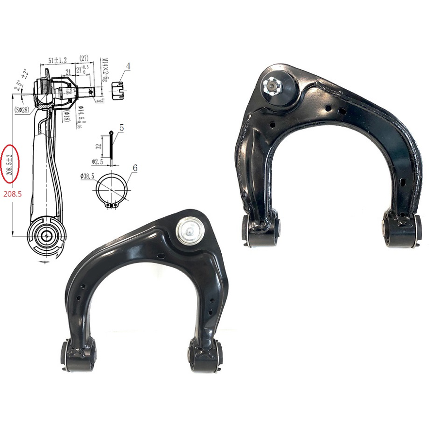 RIGHT FRONT UPPER CONTROL ARM TO SUIT MAZDA BT-50 UR 9/2015–6/2020