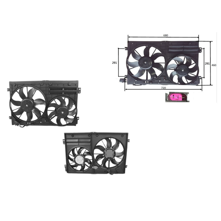 RADIATOR FAN ASSEMBLY TO SUIT VOLKSWAGEN CADDY 2/2005–8/2010